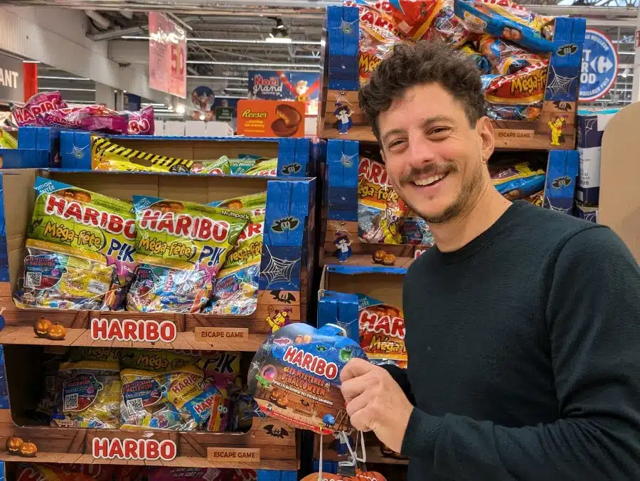 Rayon de bonbons Haribo, marque pour laquelle Escape Kit a conçu un escape game audio d'Halloween